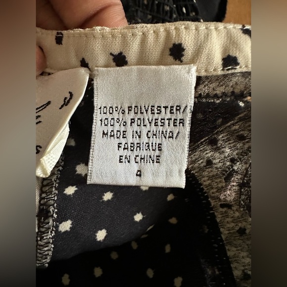 Bequile by BYRON LARS Anthro Lasercut Black Cream Bodycon Dress Sz 4 - Picture 7 of 15